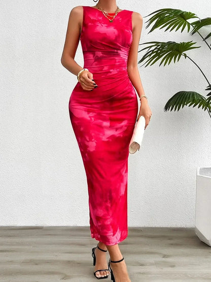 Women’s Printed Sleeveless Midi Dress