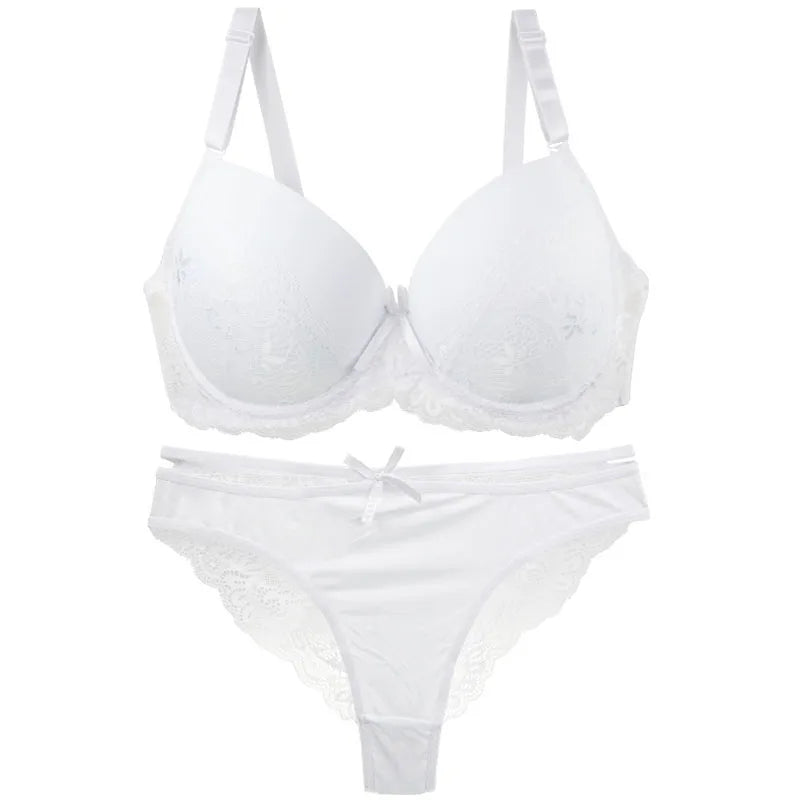 Seamless Plus Size Push-Up Lace Set