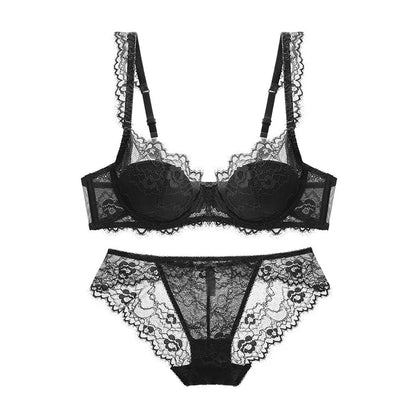 Elegant Thin Lace See-Through Lingerie Set