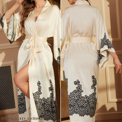 Silk Lace Kimono Sleepwear Robe