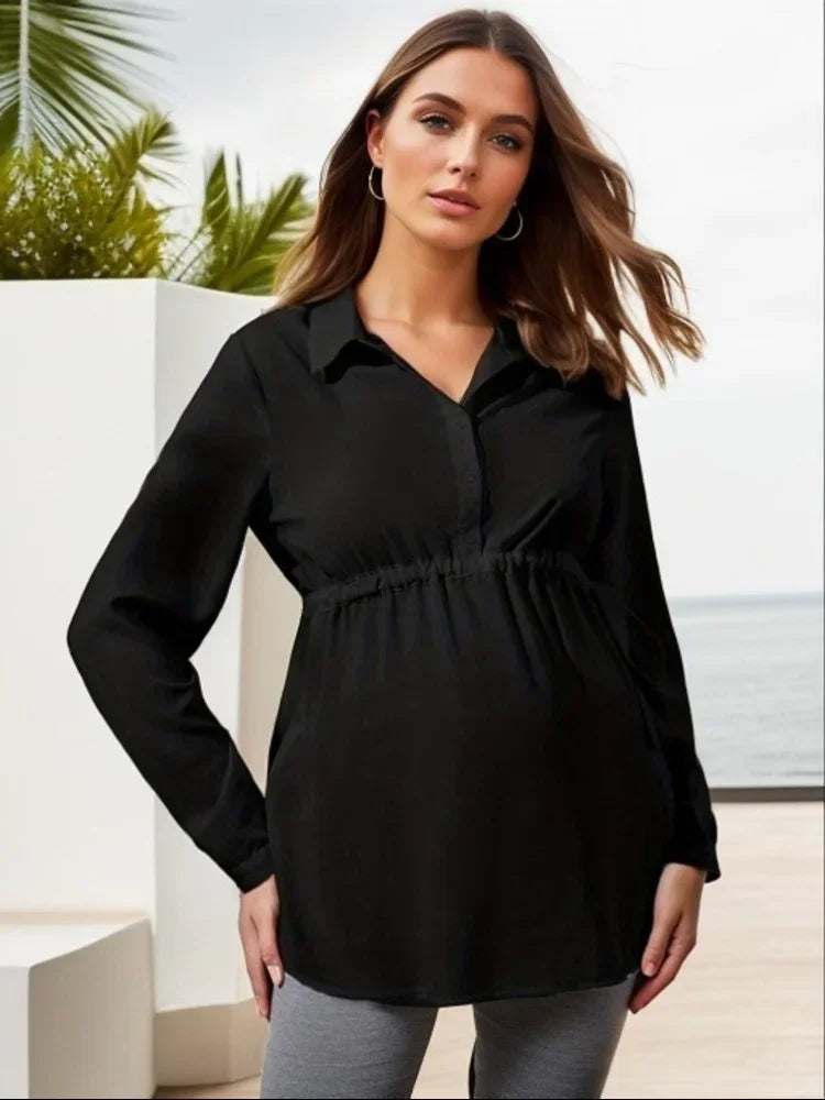 V-Neck Long Sleeve Maternity Top