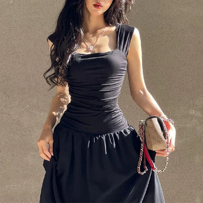 Elegant Ruched Slip Maxi Dress