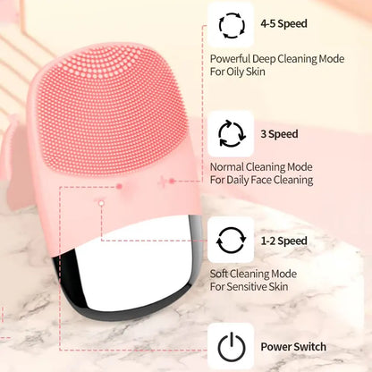 Electric Silicone Ultrasonic Facial Brush