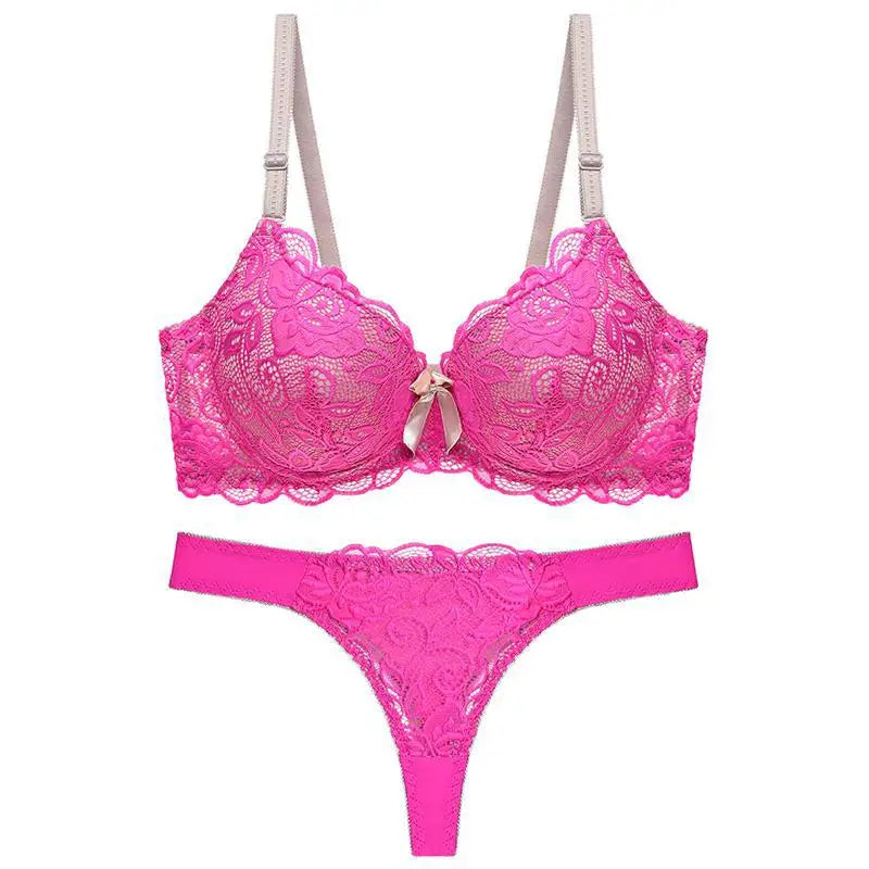 Plus Size Push-Up Lace Bra Set
