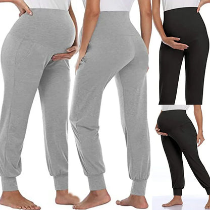 High Waist Stretch Joggers with Pockets