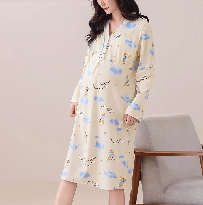 Gown – Long Sleeve Nursing Pajamas