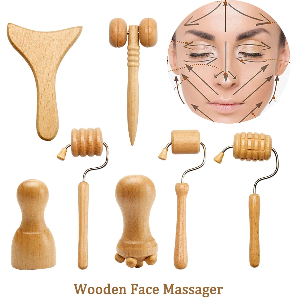 Wooden Massager Face Roller