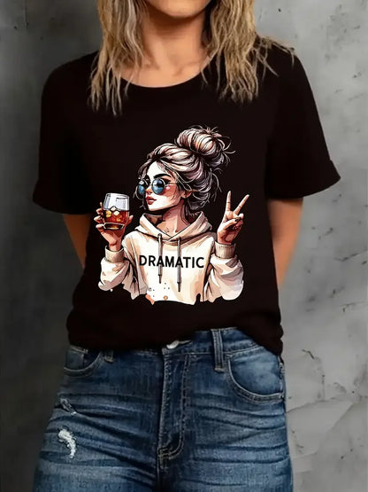 Casual Women’s “Dramatic” Print T-Shirt