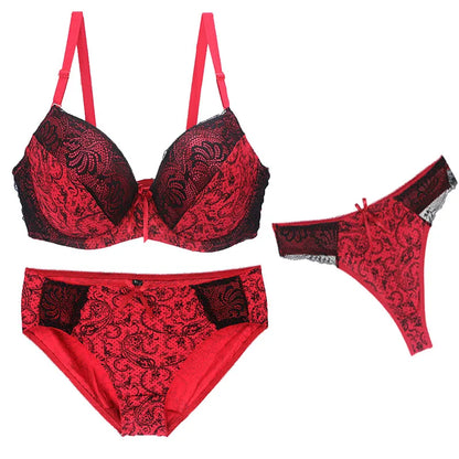 3-Piece Seamless Push-Up Bra Set