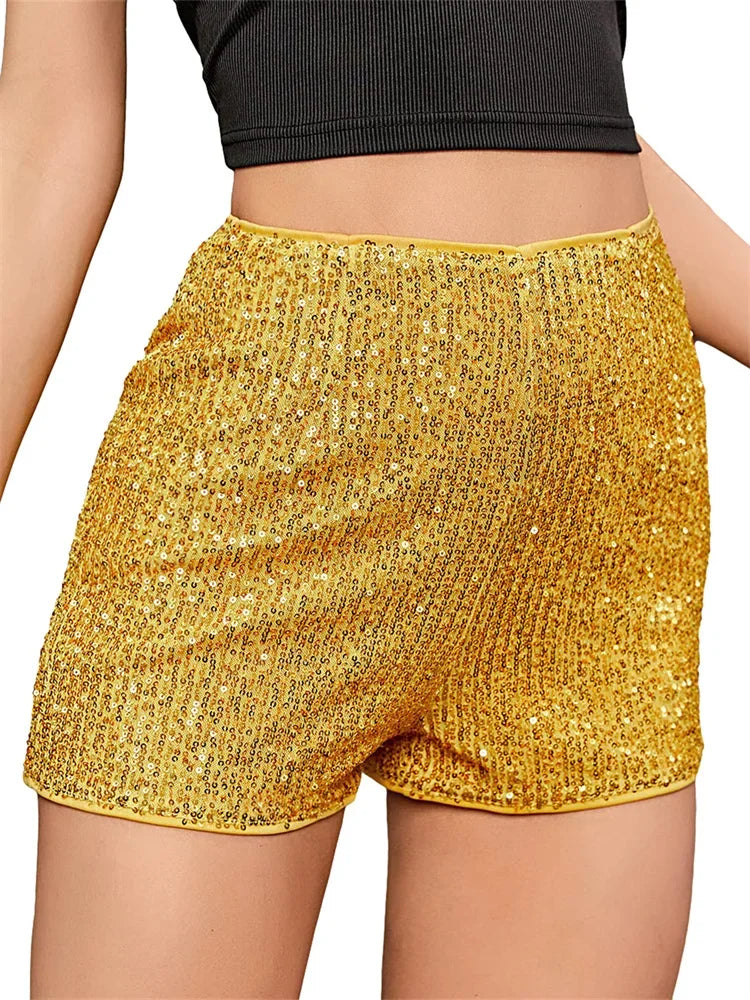 Women’s Sequin High Waist Shorts