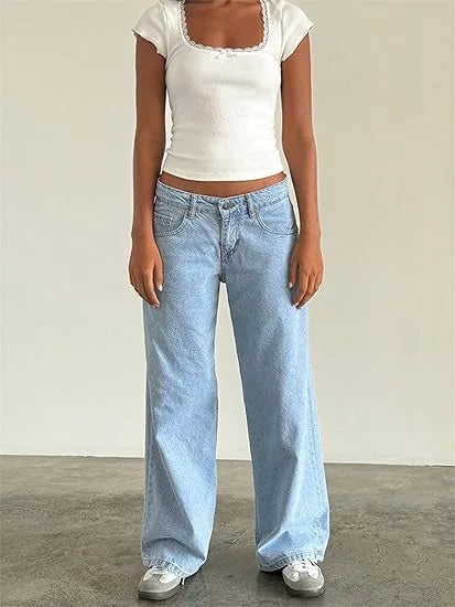 Retro Y2K High Waist Wide Leg Jeans