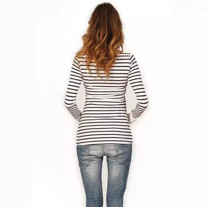 Striped Long Sleeve Nursing Tee