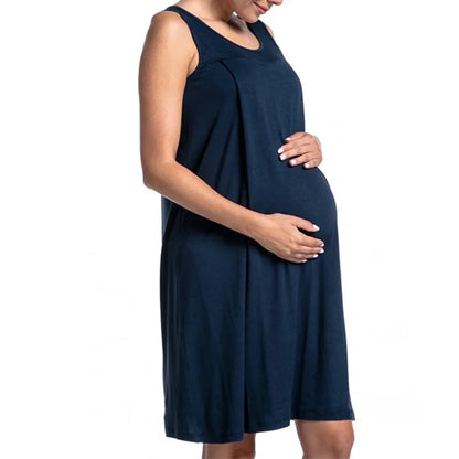 Solid Color Nursing Dress