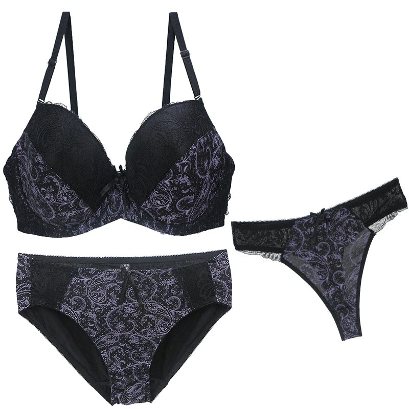 3-Piece Seamless Push-Up Bra Set