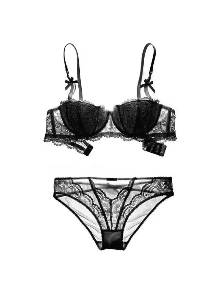 French Lace Minimalist Half-Cup Bra