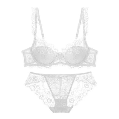 Elegant Thin Lace See-Through Lingerie Set