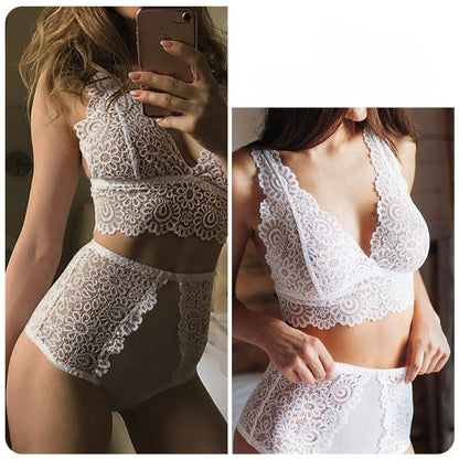 Toucheart Deep V Lace Lingerie Set