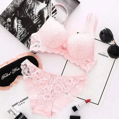 Japanese Style Lace Push-Up Bra Set