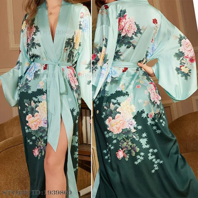 Silk Lace Kimono Sleepwear Robe