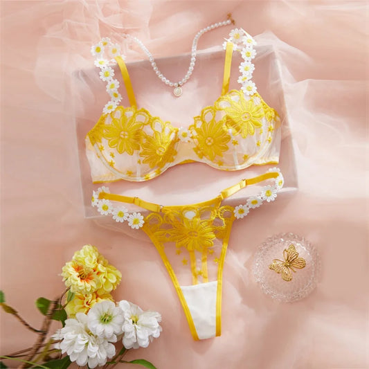 Fairy Floral Lace Erotic Lingerie Set