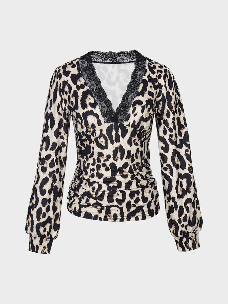 2025 Leopard Print Lace Tank Top