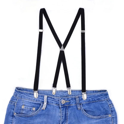 4 Clips Adjustable Elastic Suspenders