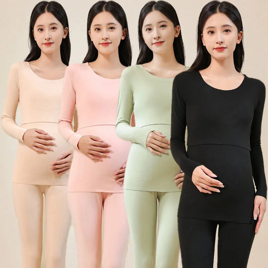 2PCS Maternity Spring Long-Sleeve Pajama Set