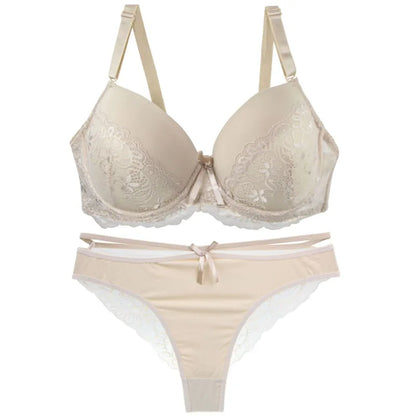 Seamless Plus Size Push-Up Lace Set
