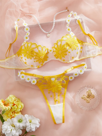 Fairy Floral Lace Erotic Lingerie Set