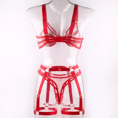 Black & Red Transparent Lingerie Set
