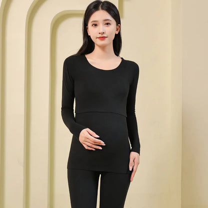 2PCS Maternity Spring Long-Sleeve Pajama Set