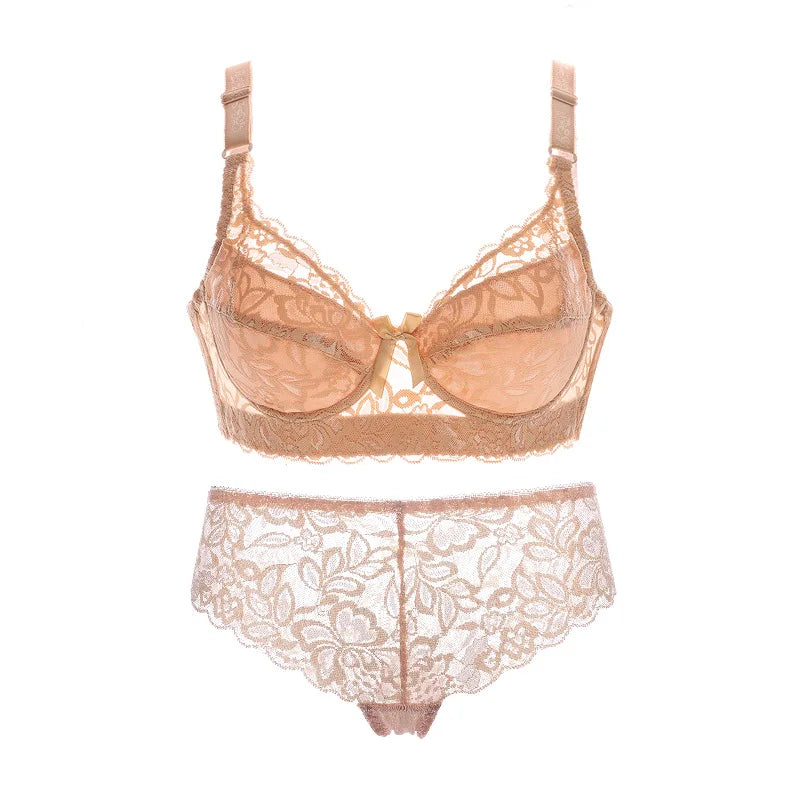 Plus Size Lace Push-Up Bralette Set