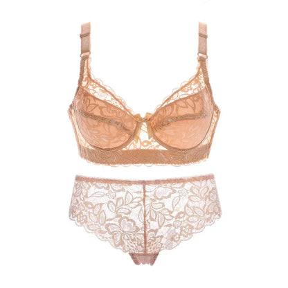Plus Size Lace Push-Up Bralette Set