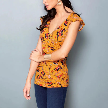 Striped V-Neck Nursing Tee