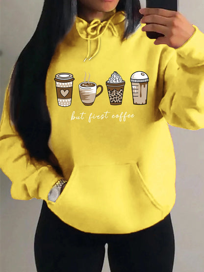But First Coffee Pattern Hoodie