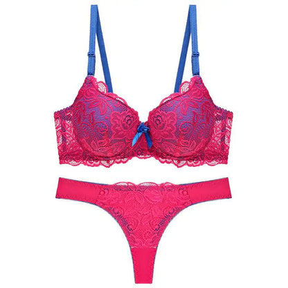 Plus Size Push-Up Lace Bra Set
