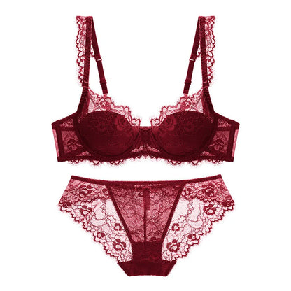 Elegant Thin Lace See-Through Lingerie Set