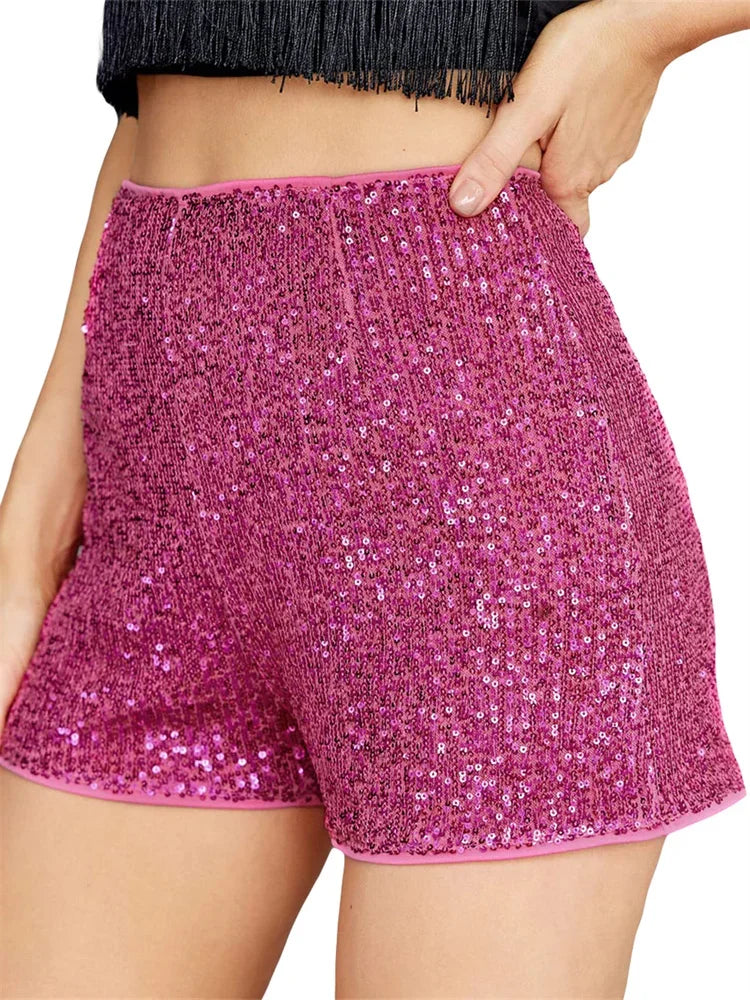 Women’s Sequin High Waist Shorts