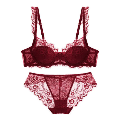 Elegant Thin Lace See-Through Lingerie Set