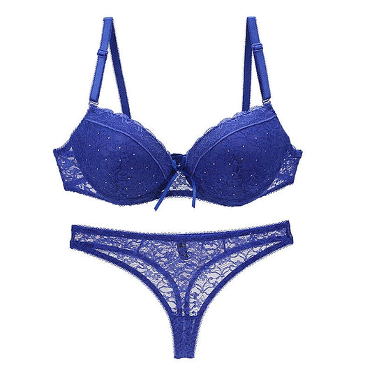Multicolor Push-Up Lace Bra Set