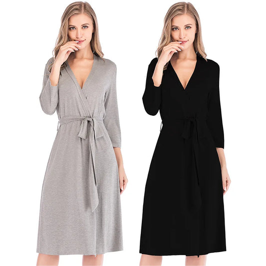 Long Sleeve Maternity Sleepwear & Robe Set