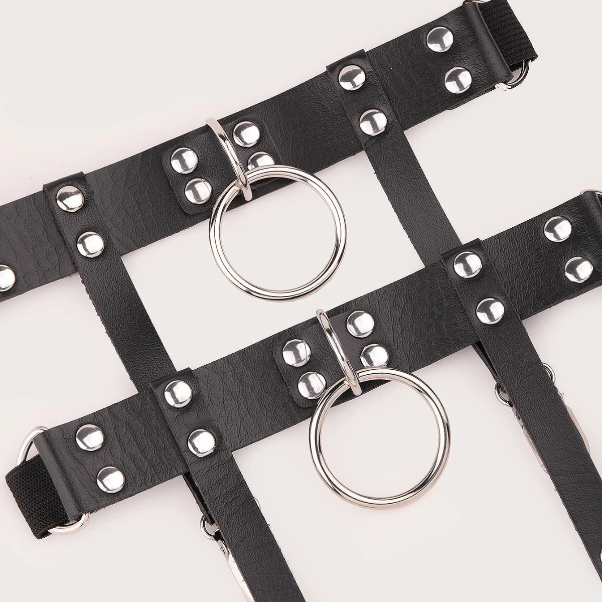 Circle Punk Metal Leather Leg Garter