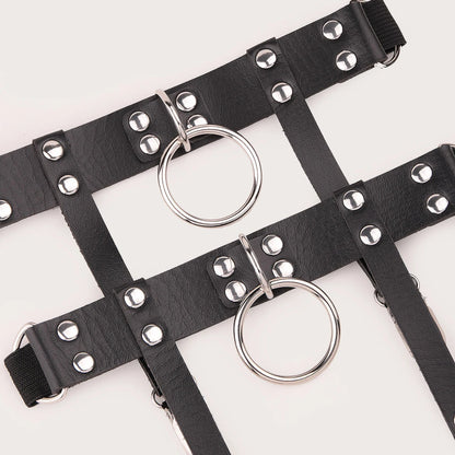 Circle Punk Metal Leather Leg Garter