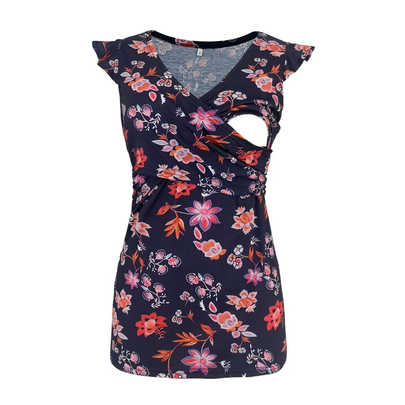 Striped V-Neck Nursing Tee