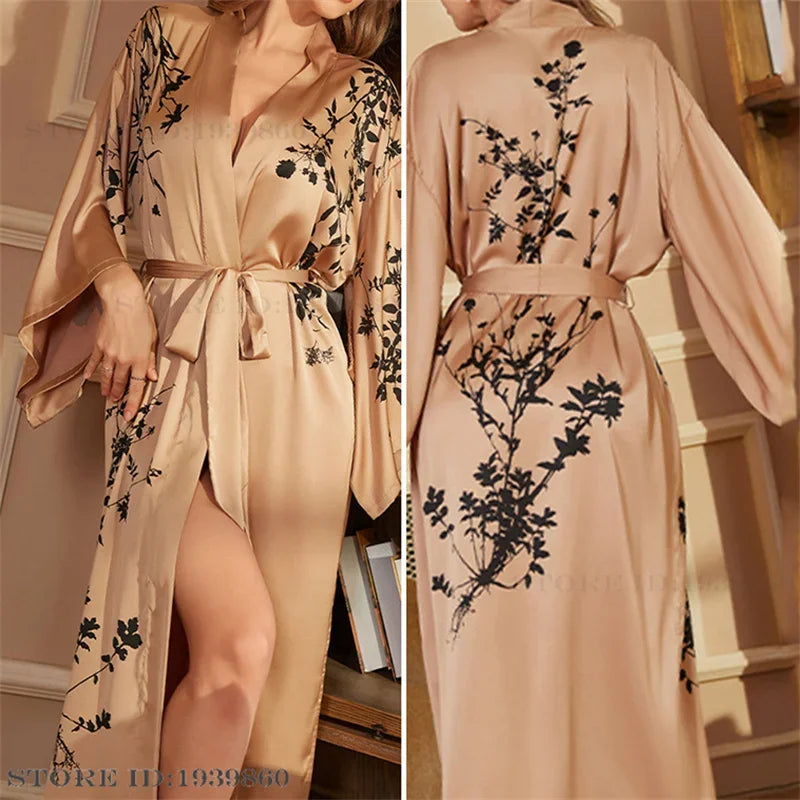 Silk Lace Kimono Sleepwear Robe