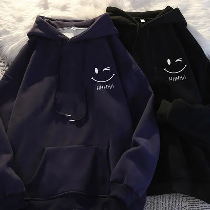 Women's Smiling Face Couple Hooded