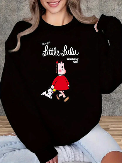 Y2K Graphic Fleece-Lined Women’s Sweatshirt