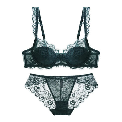 Elegant Thin Lace See-Through Lingerie Set