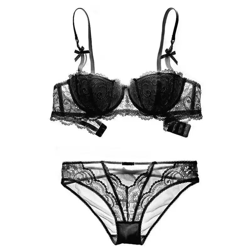 French Lace Minimalist Half-Cup Bra