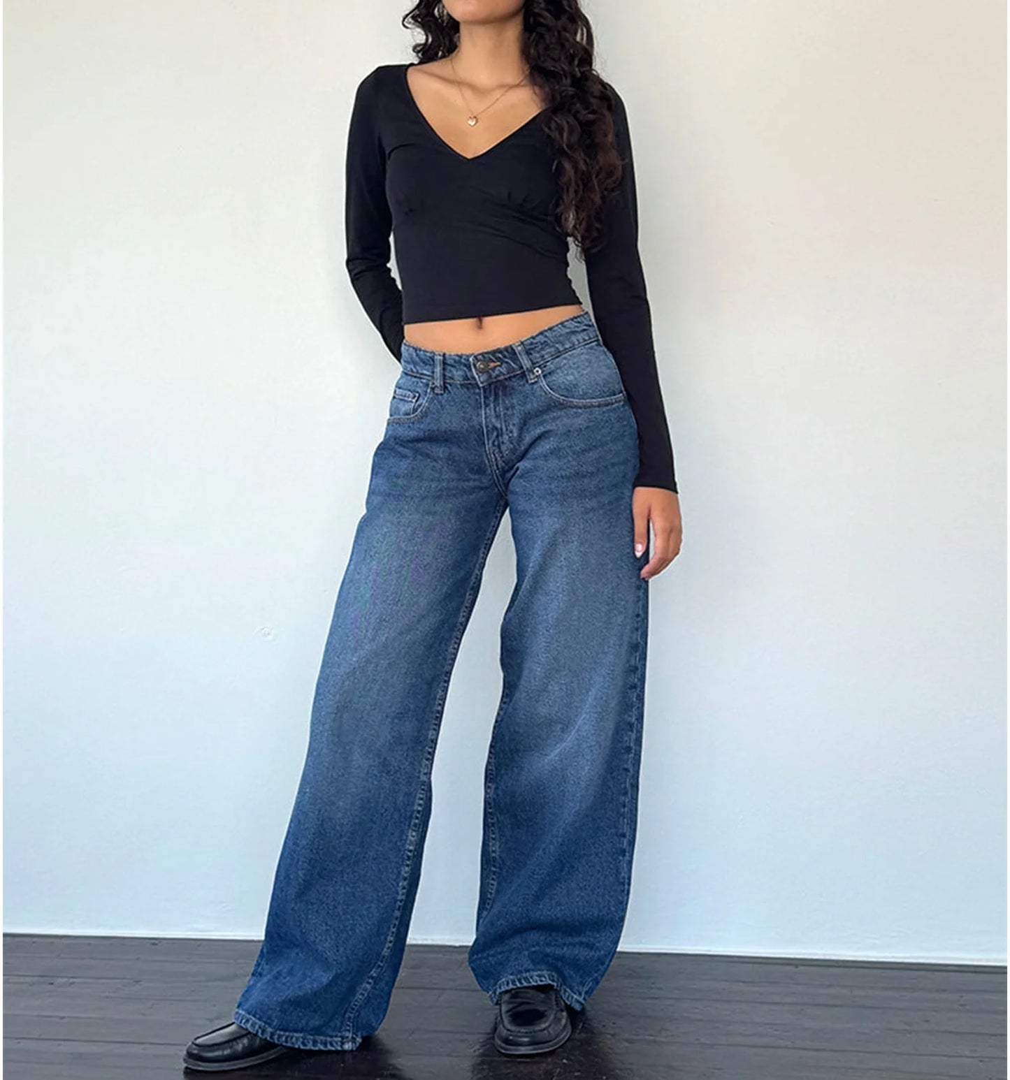 Retro Y2K High Waist Wide Leg Jeans
